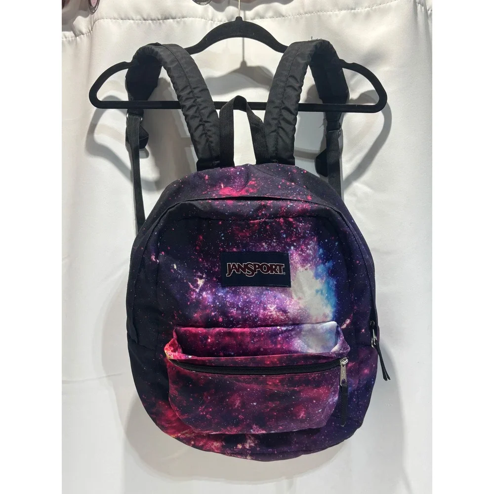 JanSport Mini Backpack Kids One Size Purple Galaxy Nebula Print Half Pint